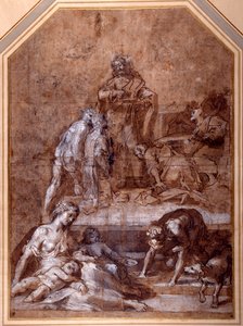 Allegoria religiosa, la raccolta della manna e l