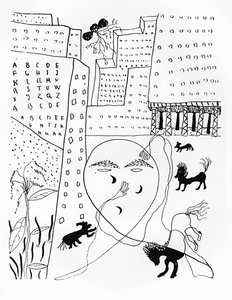Autoritratto del poeta Federico Garcia Lorca (1898-1936) a New York, anni 