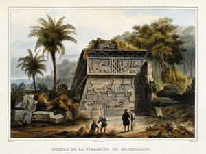 Rovine della piramide di Xochicalco da Federico Mialhe