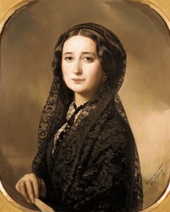 Ritratto della poetessa spagnola Carolina Coronado (1823-1911) da Federico de Madrazo y Kuntz