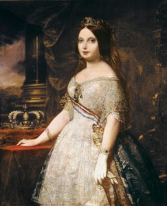Regina Isabella II di Spagna (Isabella di Borbone) (Isabel II di Borbone, 1830-1904) Dipinto di Federico Madrazo