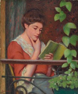 Lettura al fresco - Donna al balcone