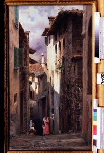 Scena di strada a Bellagio in Italia