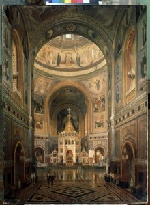 Vista interna della cattedrale del Cristo Salvatore a Mosca