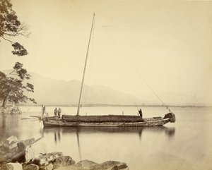Barca sul lago Biwa da Felice Beato