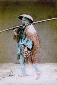 Coolie in abito invernale, Giappone, 1882