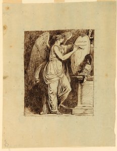 Una Vittoria alata che iscrive la data 1805 su uno scudo da Felice Giani