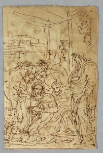Adorazione dei pastori; Arcangelo San Michele dopo Raffaello; Santa Margherita dopo Raffaello; Aloof de Wignancourt di Caravaggio; Putti; Studio del diluvio; Verso: Disposizione dopo Volterra; Santa Cecilia dopo Raffaello; Parte del matrimonio di Enrico IV