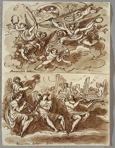 Angeli che portano simboli del martirio, studio dopo Domenichino da Felice Giani