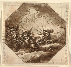 Apollo sul suo carro con Aurora, Sala Ottogonale, Palazzo Milzetti, Faenza da Felice Giani