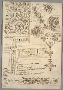 Motivi decorativi; Verso: Studi anatomici da Felice Giani