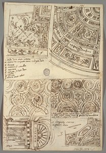 Studi decorativi per soffitti; Verso: Testa di profilo con elmo antico da Felice Giani