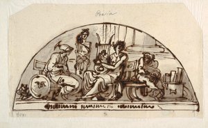 Progetto per una lunetta con allegoria della poesia