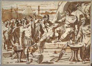 Disegno, Caio Muzio Scaevola e Porsena, 1800-1820 da Felice Giani
