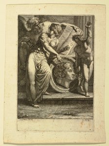 Disegno, acquaforte: frontespizio o pagina dedicatoria, 1785 da Felice Giani