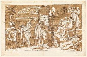 Disegno, Ade; Persefone negli Inferi (offerta a Proserpina), 1820 ca. da Felice Giani