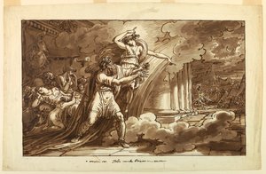 Disegno, Iris incoraggia Priamo a chiedere il corpo di Ettore ad Achille, 1810-20 da Felice Giani