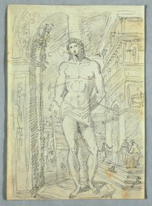 Disegno, studi di teste e mani di donne e bambini, 1810-20 da Felice Giani