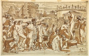 Disegno, Adorazione di Venere in un paesaggio classico, 1820 ca. da Felice Giani