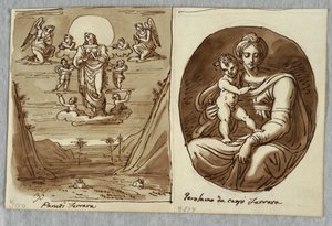 Figura femminile tra le nuvole; Resurrezione, studio dopo Panetti