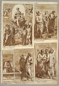 Quattro studi di opere di Perugino e Francia