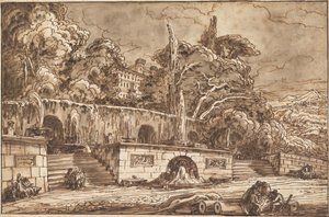 Capriccio paesaggistico con Villa d