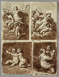 Lunetta con San Pietro e San Paolo con San Matteo e il profeta Isaia, studio dopo Sebastiano del Piombo