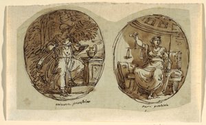 Minerva, progetto per soffitto a volta, Sala dei Legislatori, Palazzo Conti-Sinibaldi, Faenza da Felice Giani