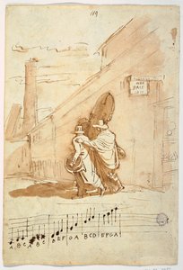 Recto: Tre musicisti davanti all