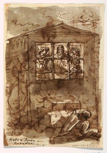 Folio di taccuino, Papa Sisto II e Diacono da Felice Giani