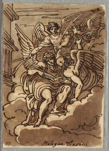 San Paolo tra le nuvole con angeli e palme