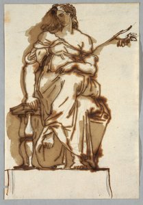 Studio di una statua antica di una donna seduta da Felice Giani