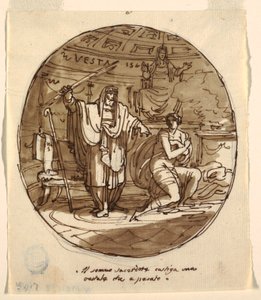 Il sommo sacerdote punisce una vestale, Sala di Numa Pompilio, Palazzo Milzetti, Faenza