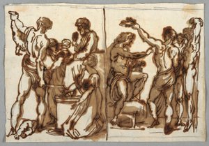 Il giudizio di Salomone; La scuoiatura di Marsia da Felice Giani