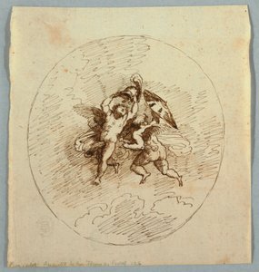 Due putti volanti con armi da Felice Giani