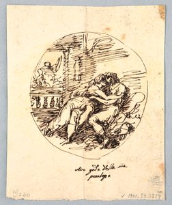 Ulisse e Penelope che si abbracciano