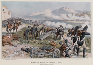 Bonaparte che mira il cannone a Lodi da Felicien baron de Myrbach Rheinfeld