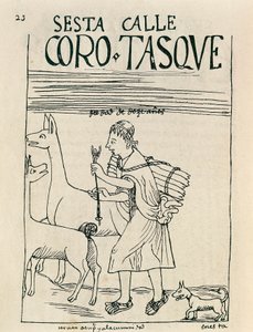 Un giovane che raduna lama e raccoglie legna