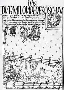 Incas nativi dormono durante la mattina, trascurando i loro doveri da Felipe Huaman Poma de Ayala