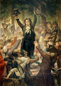 Camille Desmoulins arringa i patrioti nei giardini del Palais Royal da Félix Joseph Barrias