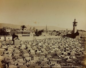 Album "Damas et Baalbek": cimitero della famiglia di Maometto a Damasco da Félix Bonfils