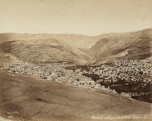 Vista panoramica di Zahleh, Siria da Félix Bonfils