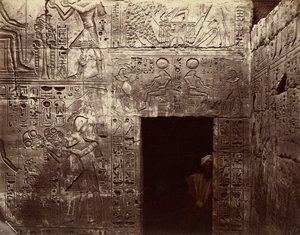 Rilievi nel tempio di Amon, Karnak da Félix Bonfils