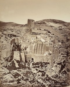 Vista del Convento di Mar Saba, in Israele da Félix Bonfils