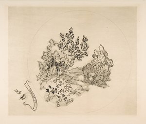 Decorazione per un piatto: Un ruscello, 1870 da Felix Bracquemond