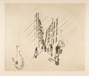 Decorazione per un piatto: Pioggia, 1870