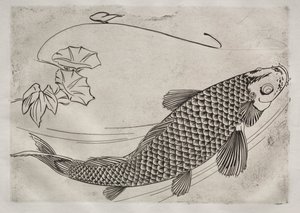 Servizio da tavola (servizio Rousseau): Grande pesce in stile giapponese (n. 19) da Felix Bracquemond