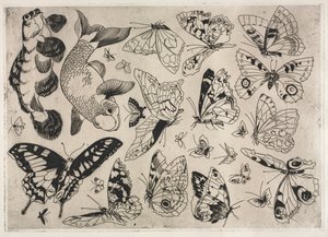 Servizio da cena Rousseau: Farfalle e pesci n. 16, 1866