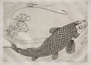Servizio da tavola Rousseau: Grande pesce in stile giapponese n. 19, 1866 da Felix Bracquemond