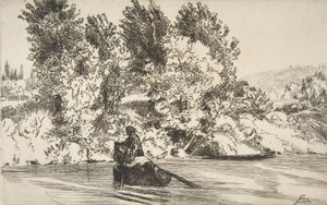 Pescatore con una rete da Felix Bracquemond